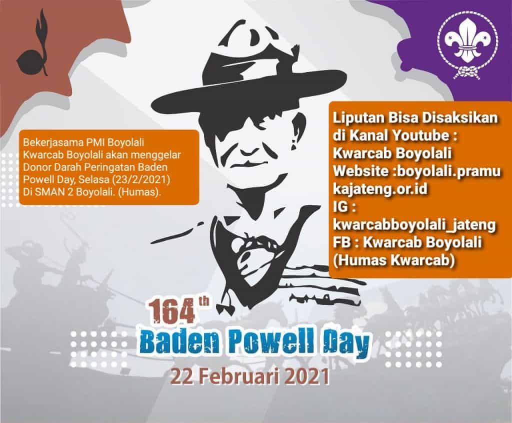 Peringatan Baden Powell Day Ke-164, Pramuka Boyolali Akan Donor Darah – Kwartir Cabang Boyolali Peringatan Baden Powell Day Ke-164, Pramuka Boyolali Akan Donor Darah – Kwartir Cabang Boyolali