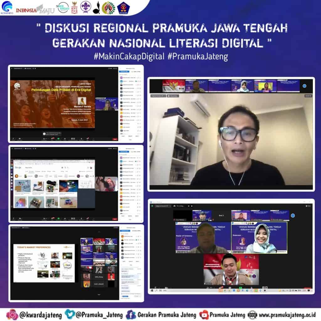 Pecah, Diskusi Regional Pramuka Jawa Tengah Gerakan Nasional Literasi Digital partisipan menembus target
