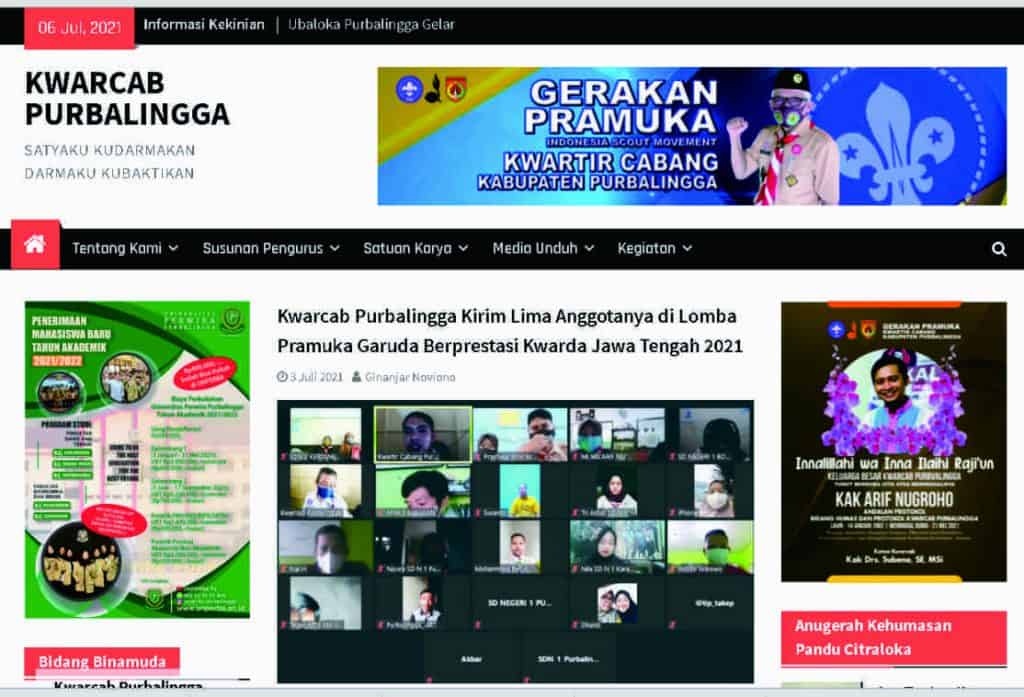 Tujuh Website Pramuka Purbalingga Masuk Nominasi Terbaik Pengelolaan Website Anugerah Kehumasan Pandu Citraloka Kwarda Jawa Tengah Tujuh Website Pramuka Purbalingga Masuk Nominasi Terbaik Pengelolaan Website Anugerah Kehumasan Pandu Citraloka Kwarda Jawa Tengah