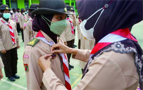 KWARCAB PURBALINGGA – Kak Agung dan Kak Naili Jadi Pradana Ambalan Jenderal Soedirman dan Raden Ajeng Kartini SMA Ma’arif NU Karangmoncol Kak Agung dan Kak Naili Jadi Pradana