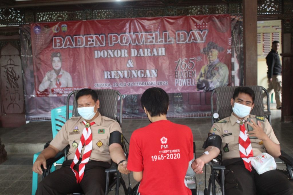 Peringati Hari Baden Powell ke-165, Kwarcab Jepara Adakan Donor Darah