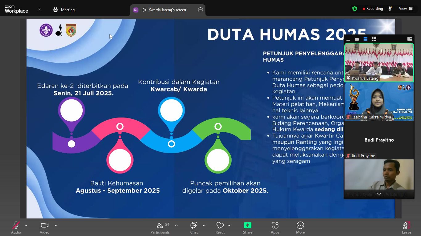 Kwartir Daerah Jawa Tengah Menyelenggarakan Rapat Koordinasi Humas & Informatika Secara Hybrid