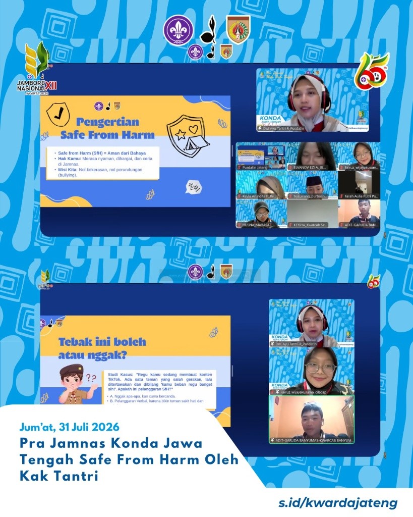 Wujudkan Perkemahan Ramah Anak, Peserta Pra Jamnas Konda Jateng Ikuti Pembekalan “Safe From Harm”