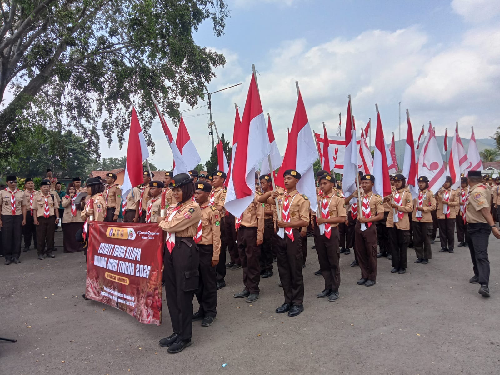 Estafet Perjuangan Berlanjut, Kwarran Patikraja Siap Amankan Rute ETK Kwarda Jateng 2026 Usai Terima Pasukan dari Kebasen