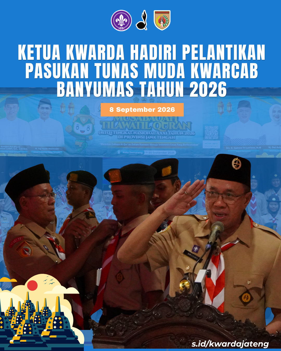 Ketua Kwarda Jawa Tengah Hadiri Pelantikan Pasukan Tunas Muda Kwarcab Banyumas Tahun 2026